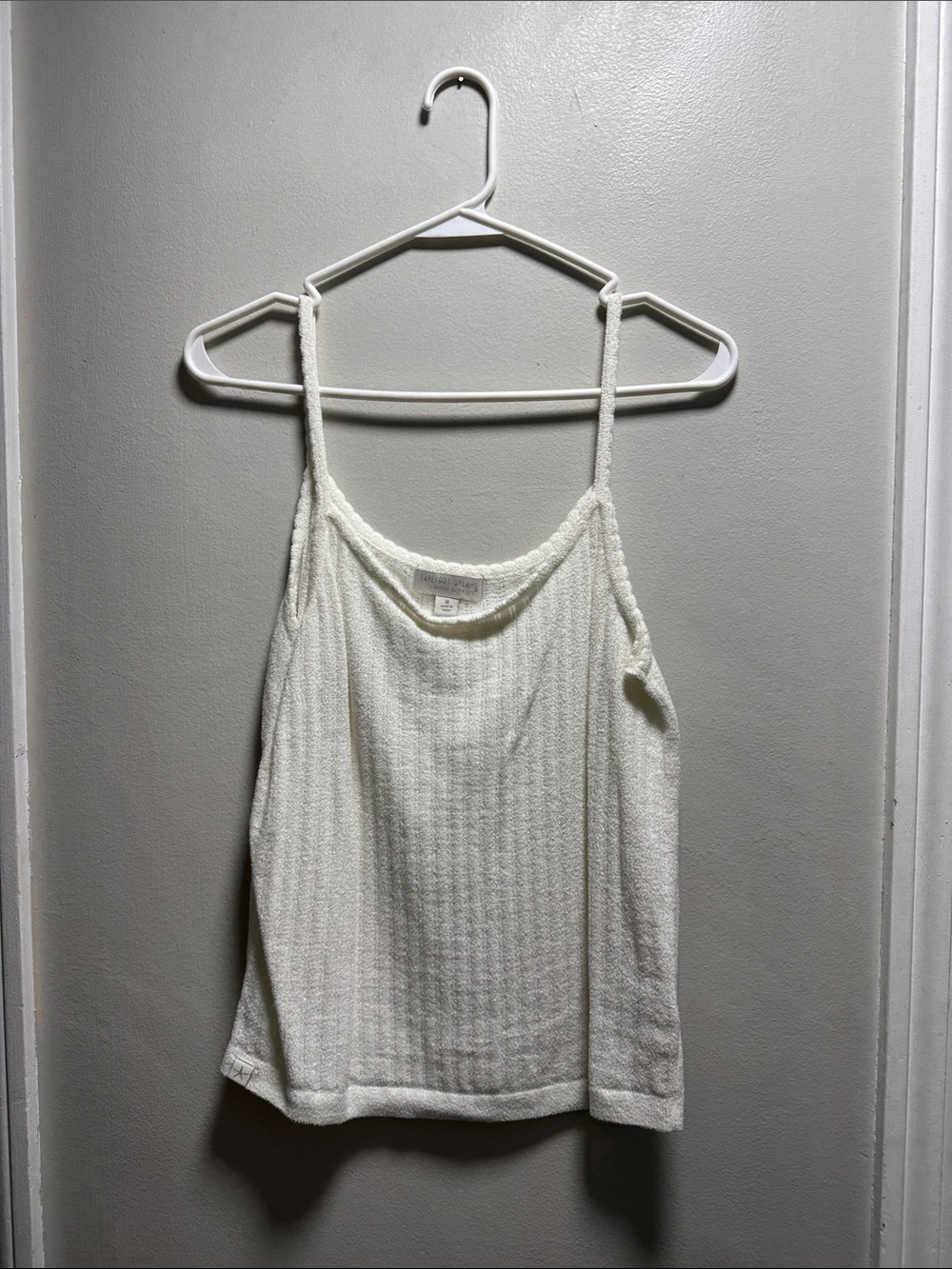 Barefoot Dreams Cream Ribbed Knit Cami Tank